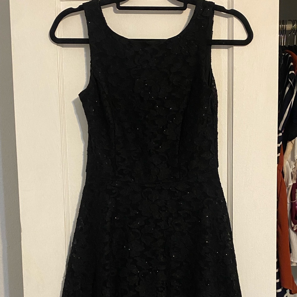 Black shiny dress